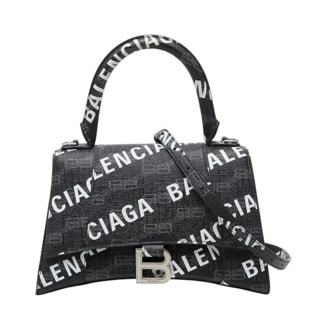Balenciaga BB Monogram Hourglass XS Handbag Black